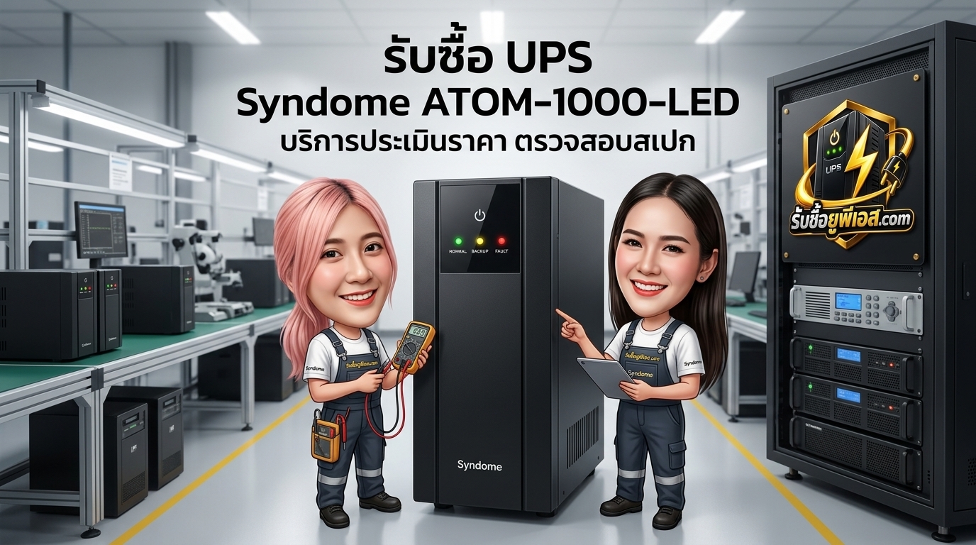 เครื่องสำรองไฟ Syndome ATOM-1000-LED สำหรับบริการรับซื้อ UPS มือสอง