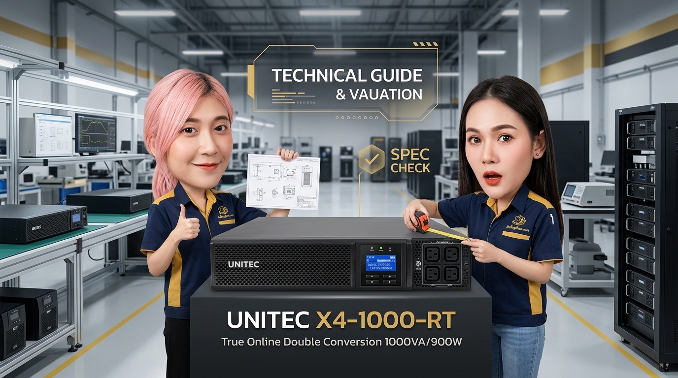 บริการรับซื้อ UPS UNITEC X4-1000-RT ตรวจสอบสภาพเครื่องสำรองไฟ Rack Tower True Online Double Conversion