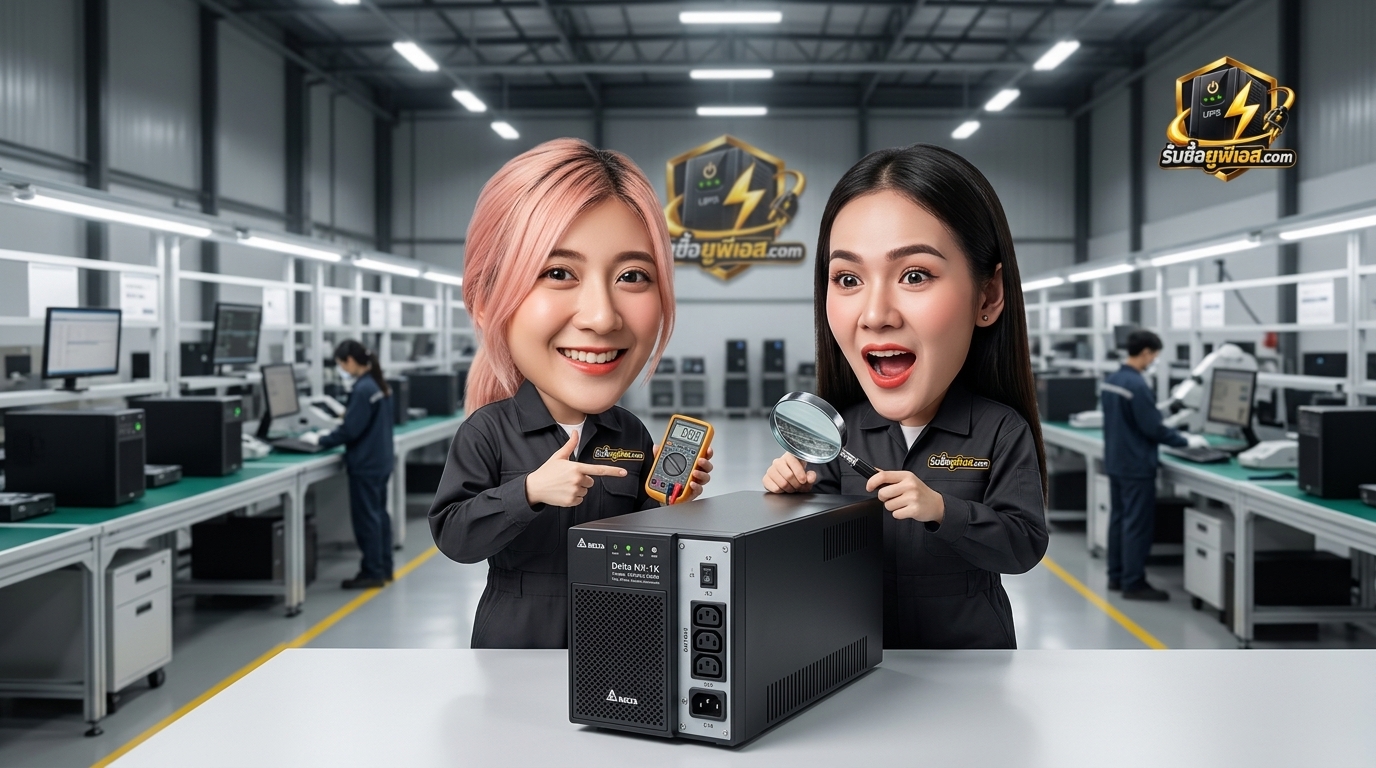 บริการรับซื้อ UPS Delta NX-1K เครื่องสำรองไฟฟ้า True Online สำหรับประเมินสภาพภายนอกและแผงด้านหลัง