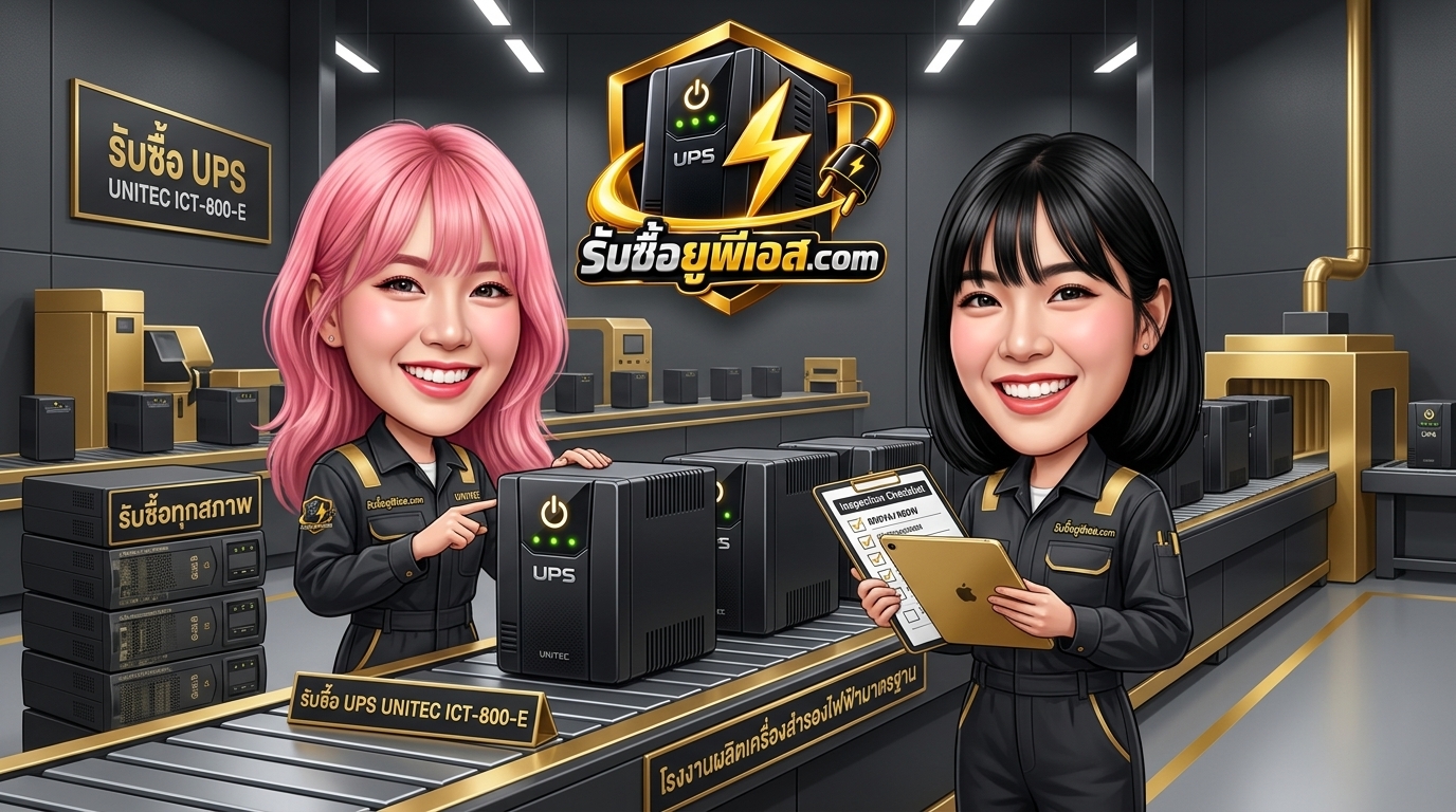บริการรับซื้อ UPS UNITEC ICT-800-E ตรวจสอบสภาพตัวเครื่องและแผงปลั๊กด้านหลัง