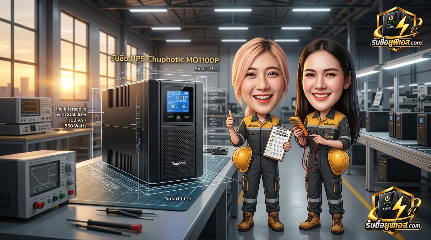 เครื่องสำรองไฟ Chuphotic MO1100P สำหรับตรวจเช็กสภาพก่อนส่งประเมินราคา